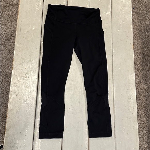 Lululemon Pace Rival Crop *22" Aloha black excellent! Sz 4 - Picture 4 of 4